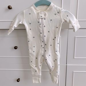 Quincy Mae Blueberry Ivory Long Sleeve Romper Pajamas Newborn